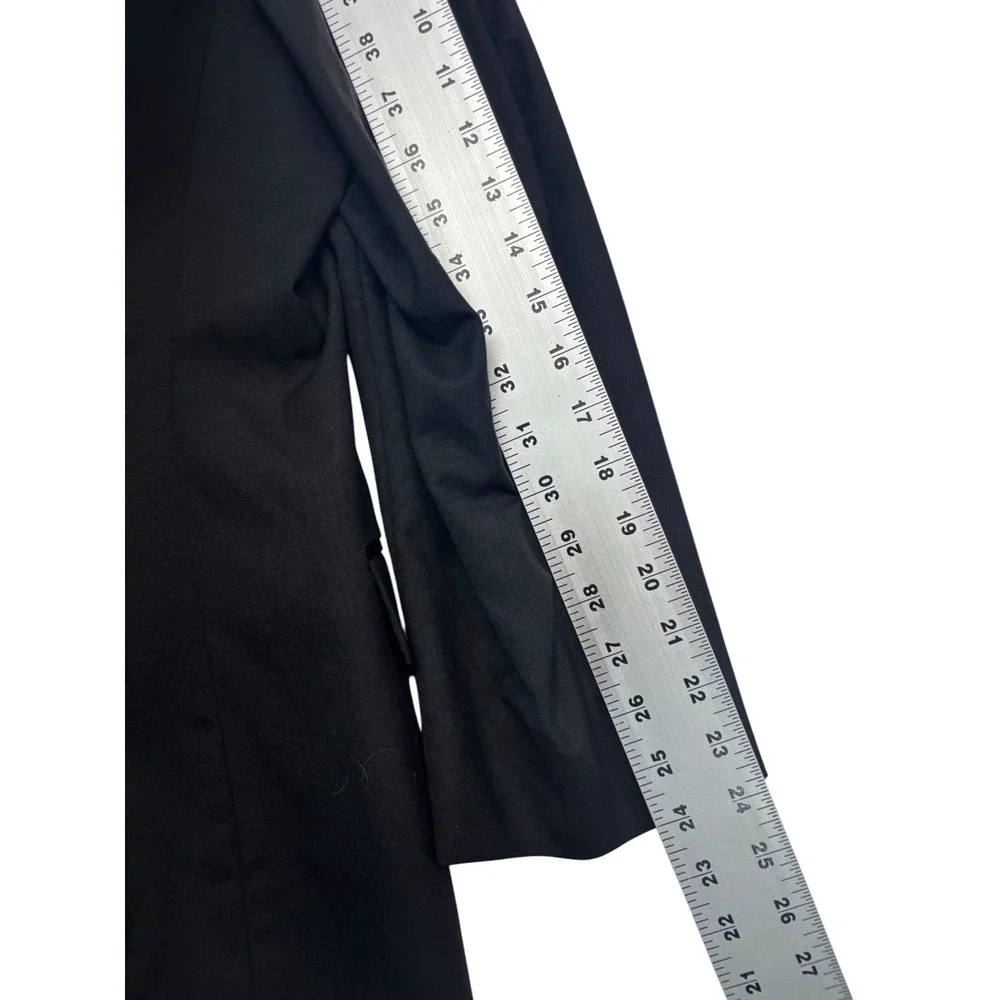 vtg Y2K Jones New York 43S 36x32 Black Tuxedo 2pc Pant Suit Wool Satin Formal